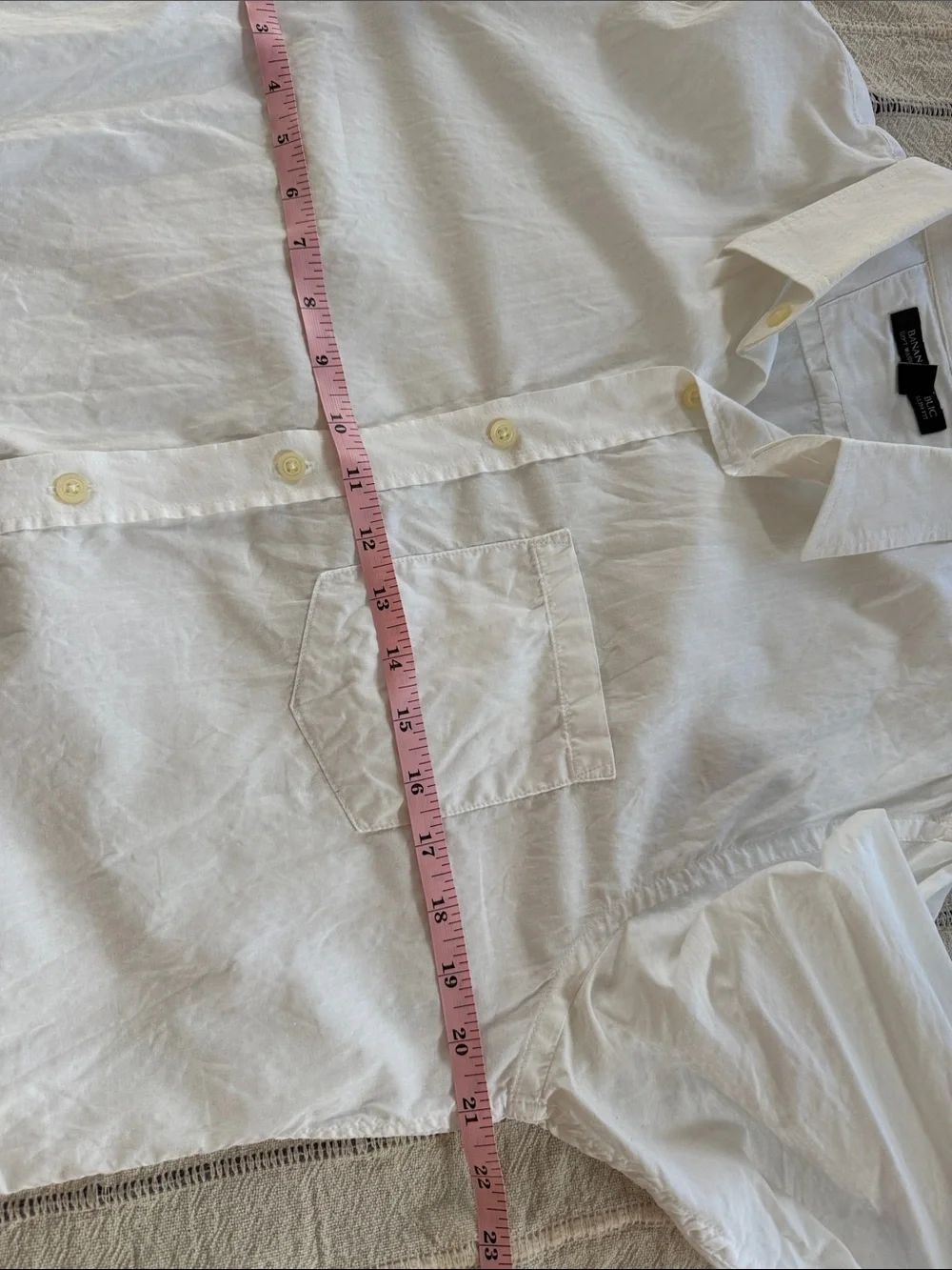 EUC Banana Republic White Men's Long-Sleeve Dress Shirt